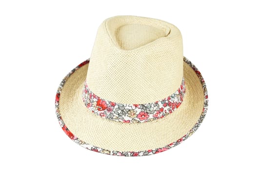 Beach straw hat isolated on white background