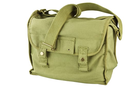 Soldier's duffel bag isolated on white background