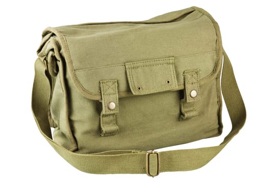 Soldier's duffel bag isolated on white background