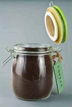 Jar for storage of ground coffee