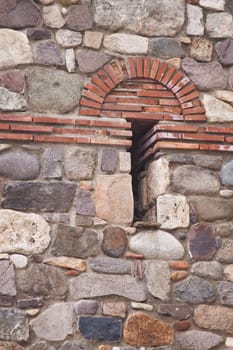 Detail of the exterior fortified medieval stone wall