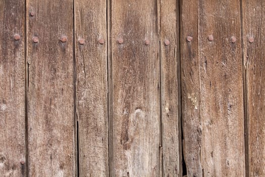 Detail of an old wooden fence