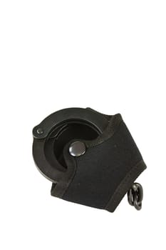 Black oxide police in handcuffs pouch belt
