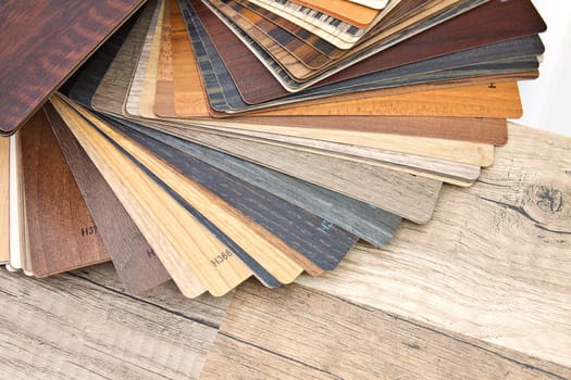 Small color sample boards with different right for demonstration