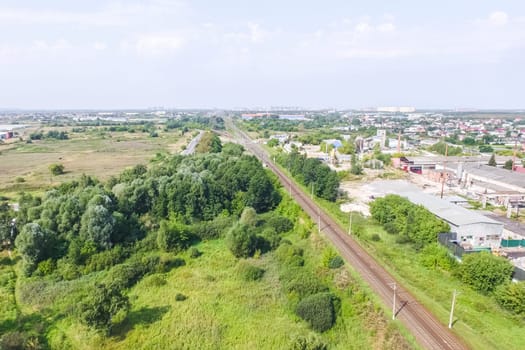 Suburban park and glade. Suburban landscape suburbs