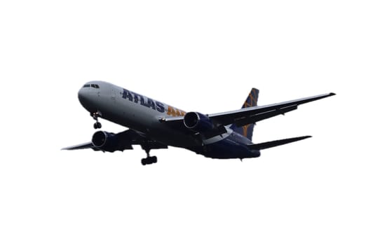 Kaiserslautern, Germany August 15, 2019: an Atlas Air Boeing approaching Ramstein Air Base