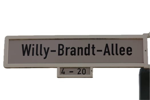 Street sign of the Willy- Brandt-Allee in Bonn, Germany