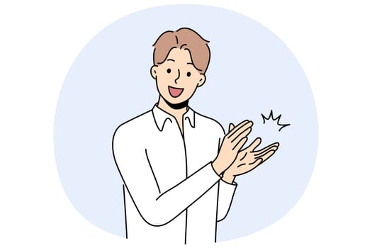 Man claps and applauds to show support