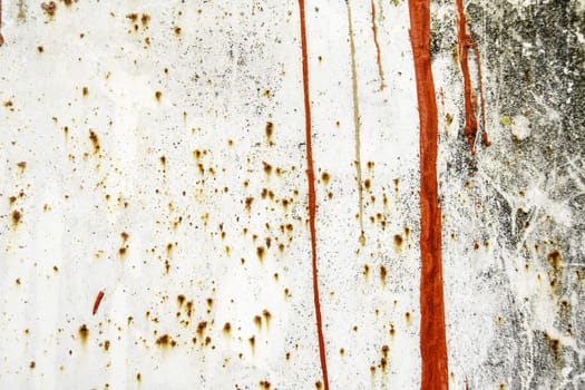 Detail of damaged and rusty metal wall, abandonment and ruin