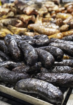 Detail of fire roasted pork, traditional festival