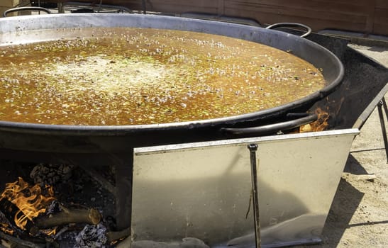 Detail of typical Spanish food at a street party
