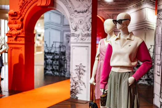 SINGAPORE - MAY 10, 2024: Interior of Louis Vuitton fashion house at Marina Bay Sands shopping mall in Singapore