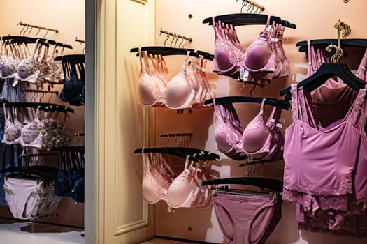 SINGAPORE - MAY 11, 2024: Interior of Victoria's Secret store, an American designer, manufacturer, and marketer of women's lingerie, womenswear, and beauty products