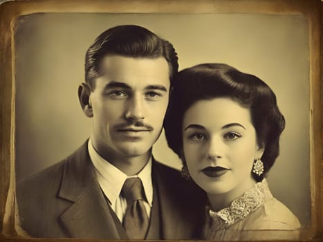Old photograph of the vintage couple