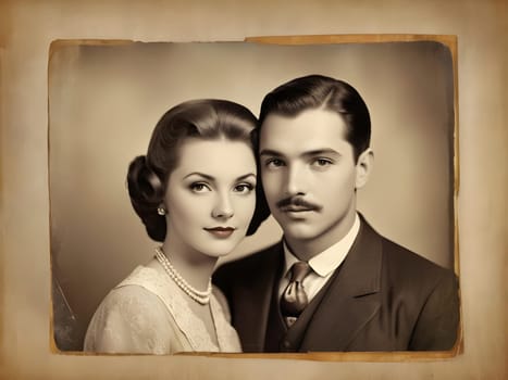 Old photograph of the vintage couple