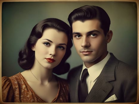 Old photograph of the vintage couple