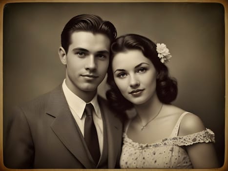 Old photograph of the vintage couple
