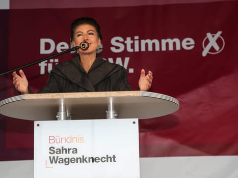 Sahra Wagenknecht (BSW) bei Wahlkampfveranstaltung vom Bündnis Sahra Wagenknecht in Magdeburg am 05.06.2024