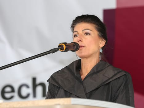 Sahra Wagenknecht (BSW) bei Wahlkampfveranstaltung vom Bündnis Sahra Wagenknecht in Magdeburg am 05.06.2024