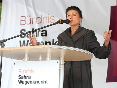 Sahra Wagenknecht (BSW) bei Wahlkampfveranstaltung vom Bündnis Sahra Wagenknecht in Magdeburg am 05.06.2024