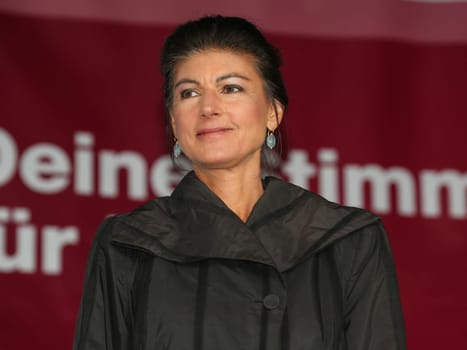 Sahra Wagenknecht (BSW) bei Wahlkampfveranstaltung vom Bündnis Sahra Wagenknecht in Magdeburg am 05.06.2024