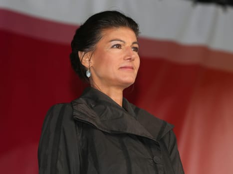 Sahra Wagenknecht (BSW) bei Wahlkampfveranstaltung vom Bündnis Sahra Wagenknecht in Magdeburg am 05.06.2024