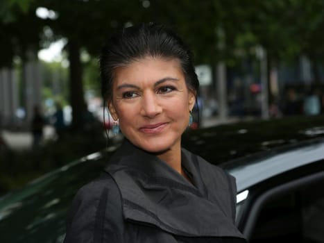 Sahra Wagenknecht (BSW) bei Wahlkampfveranstaltung vom Bündnis Sahra Wagenknecht in Magdeburg am 05.06.2024