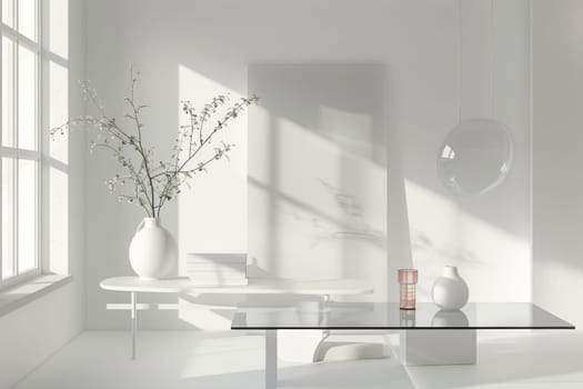 Contemporary decor accents on a transparent white canvas, ideal for minimalist designs