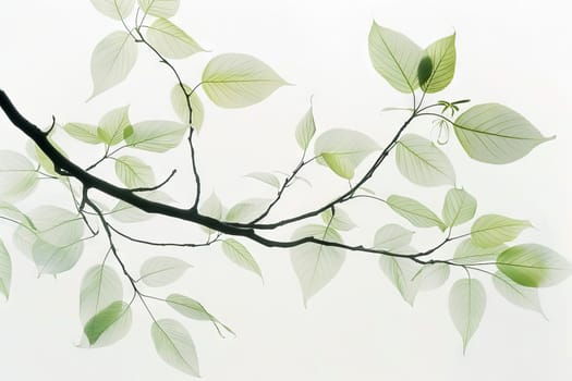 Delicate bonsai leaves on a soft transparent white backdrop, adding a touch of nature to designs