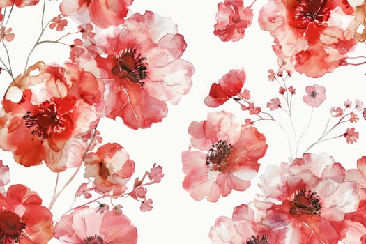 Floral Pattern with Transparent White Background