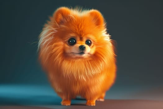 Fluffy Pomeranian with vibrant fur and alert expression, perfect for cute and cuddly designs