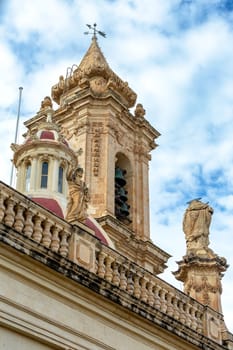 Majestic Zabbar Parish Church in Malta, a symbol of faith and heritage, standing tall against the blue sky.