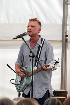 Austrian actor and singer Robert Stadlober performing his Tucholsky Program in Summer 2024 in Berlin