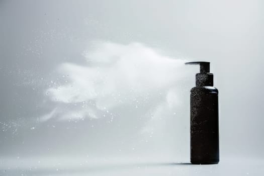 Hairspray mist against a transparent white canvas, ideal for hairstyling product promotions