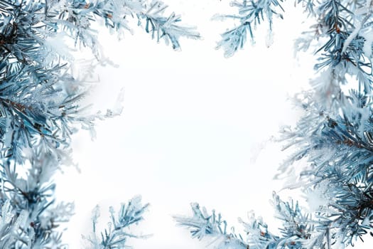 Icicle border frame on a soft transparent white backdrop, perfect for seasonal invitations