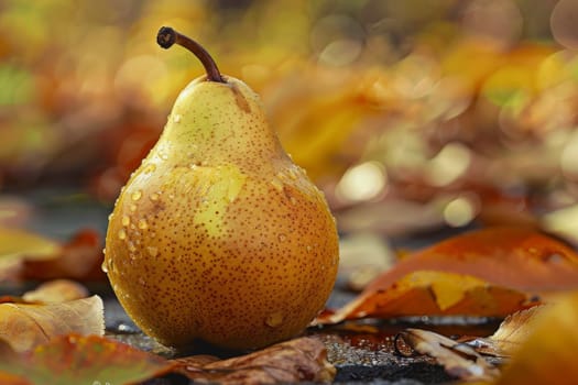 Refreshing pear with golden-yellow skin and crisp texture, perfect for autumn-themed projects