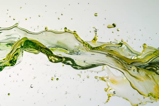 Refreshing liquid splash against a transparent white backdrop, evoking freshness
