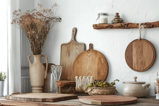 Rustic farmhouse kitchen decor against a soft transparent white backdrop, perfect for cozy gatherings