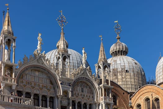 South facade of the Basilica of Saint Mark in Venice, Italy.