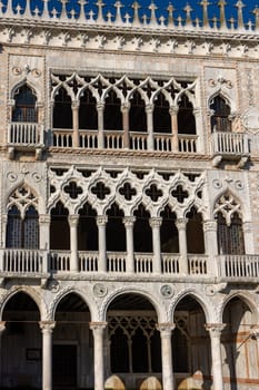 Venice, Italy - september 5, 2022: Ca d'Oro palace on Grand Canal, the seat of the Galleria Giorgio Franchetti museum. Venice, Italy
