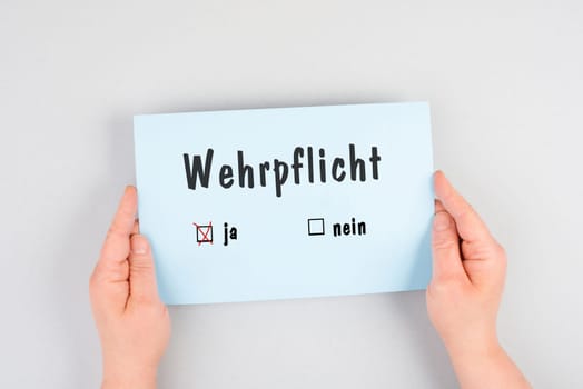 Military army service yes or no, german language, reform of the conscription, armed forces in Germany, recruiting soldiers