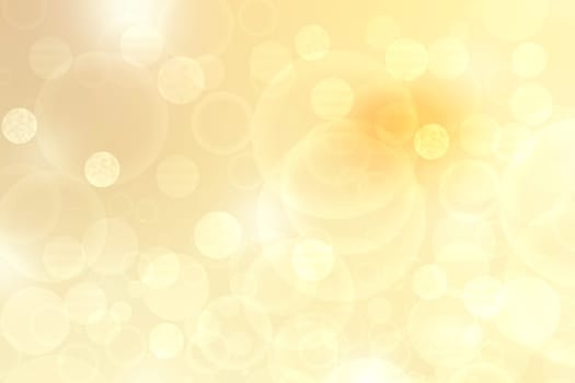 Abstract blurred fresh vivid spring summer light delicate pastel yellow white bokeh background texture with bright circular soft color lights. Beautiful backdrop illustration.