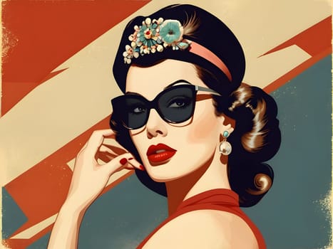 Fashion woman in vintage retro style