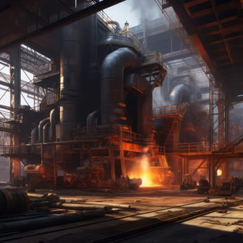 Modern steel factory AI generated image