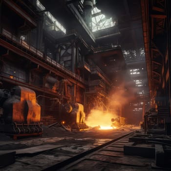 Factory of steel industry AI generated image