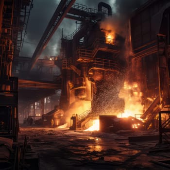 Factory of steel industry AI generated image