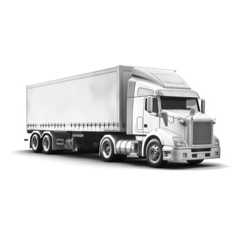 Truck isolated on white AI generated image