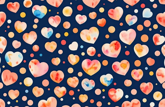 watercolour style, watercolor, seamless, heart, hearts, design, prints, wallpaper, texture, generative ai, generative, ai