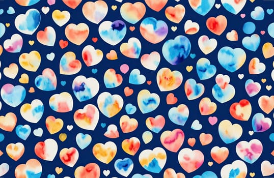 watercolour style, watercolor, seamless, heart, hearts, design, prints, wallpaper, texture, generative ai, generative, ai