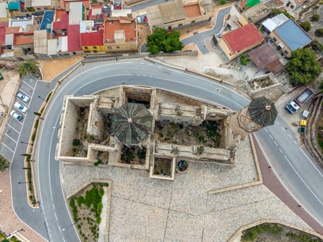 Aerial view of the church of San Juan in the city of Lorca in the province of Murcia Spain